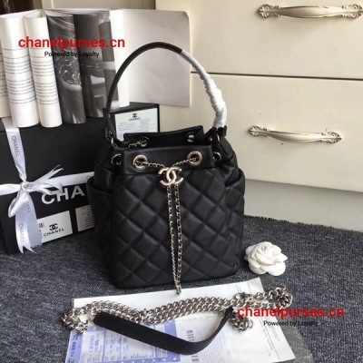 Chanel A91273-4 Grained Calfskin Drawstring Bag 