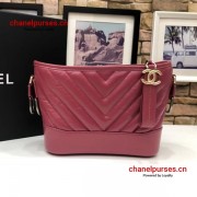 Chanel A91810-4 Gabrielle Aged Calfskin Smooth Calfskin Small Chevron Hobo Bag