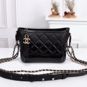 Chanel A91810-14 Gabrielle Small Hobo Bag in Black Calfskin
