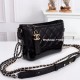 Chanel A91810-14 Gabrielle Small Hobo Bag in Black Calfskin