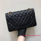 A01112 Classic Handbag (Authentic Quality) Black Lambskin Gold Hardware