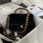 AS3499 Black Shearling Lambskin Gold Tone Metal
