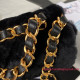 AS3499 Black Shearling Lambskin Gold Tone Metal