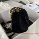 AS3499 Black Shearling Lambskin Gold Tone Metal