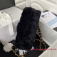 AS3499 Black Shearling Lambskin Gold Tone Metal