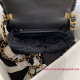 AS3499 Black Shearling Lambskin Gold Tone Metal