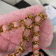 AS3499 Pink Shearling Lambskin Gold Tone Metal