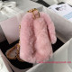 AS3499 Pink Shearling Lambskin Gold Tone Metal