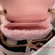 AS3499 Pink Shearling Lambskin Gold Tone Metal