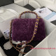 AS3499 Purple Shearling Lambskin Gold Tone Metal