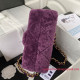 AS3499 Purple Shearling Lambskin Gold Tone Metal