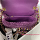 AS3499 Purple Shearling Lambskin Gold Tone Metal