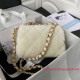 AS3499 White Shearling Lambskin Gold Tone Metal