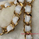 AS3499 White Shearling Lambskin Gold Tone Metal