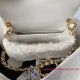 AS3499 White Shearling Lambskin Gold Tone Metal