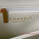 AS3499 White Shearling Lambskin Gold Tone Metal