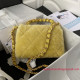 AS3499 Yellow Shearling Lambskin Gold Tone Metal
