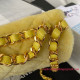 AS3499 Yellow Shearling Lambskin Gold Tone Metal