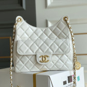 AS3693 White Shiny Calfskin with Gold Tone Metal (Authentic Quality)
