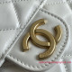 AS3693 White Shiny Calfskin with Gold Tone Metal (Authentic Quality)