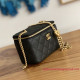 AP3204 Black Grained Calfskin Gold Tone Metal