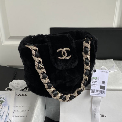 AS2257 Small Shearling Lambskin Bucket Bag