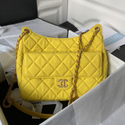AS3693 Yellow Wool Jersey with Gold Tone Metal
