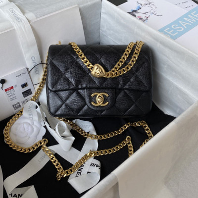 AS3828 Black Grained Calfskin with Gold Tone Metal