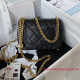 AS3828 Black Grained Calfskin with Gold Tone Metal