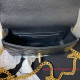 AS3828 Black Grained Calfskin with Gold Tone Metal