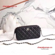 Chanel 88631 WOC Black Lambskin with Silver Hardware