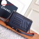 Chanel 92058 Le Boy 25cm Medium Bag Black Chevron Caviar RHD