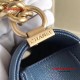 Chanel 92058 Le Boy 25cm Medium Bag Navy Chevron Caviar RHD