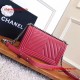 Chanel 92058 Le Boy 25cm Medium Bag Red Chevron Caviar RHD