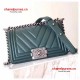 Chanel 92059 Le Boy 20cm Small Chevron Bag Cobalt Caviar RHD