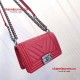 Chanel 92059 Le Boy 20cm Small Chevron Bag Red Caviar RHD