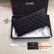 Chanel 9809 Quilted Clutch Black Carviar SHD
