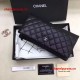 Chanel 9809 Quilted Clutch Black Carviar SHD