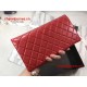 Chanel 9809 Quilted Clutch Red Lambskin SHD
