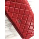 Chanel 9809 Quilted Clutch Red Lambskin SHD