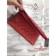 Chanel 9809 Quilted Clutch Red Lambskin SHD