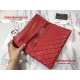 Chanel 9809 Quilted Clutch Red Lambskin SHD