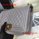 Chanel Medium Boy Flap Bag in Gray Lambskin Aged BHW A67086