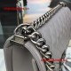 Chanel Medium Boy Flap Bag in Gray Lambskin Aged RHW A67086