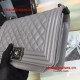Chanel Medium Boy Flap Bag in Gray Lambskin Aged RHW A67086