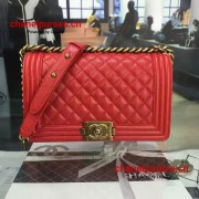 Chanel Medium Boy Flap Bag in Red Caviar Aged BHW A67086