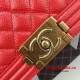 Chanel Medium Boy Flap Bag in Red Caviar Aged BHW A67086