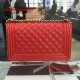 Chanel Medium Boy Flap Bag in Red Caviar Aged BHW A67086