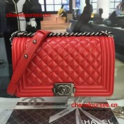 Chanel Medium Boy Flap Bag in Red Caviar Aged RHW A67086
