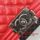Chanel Medium Boy Flap Bag in Red Caviar Aged RHW A67086